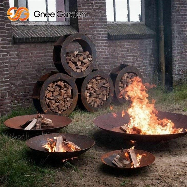 Corten Steel Fire Pit with Grill Dual Function