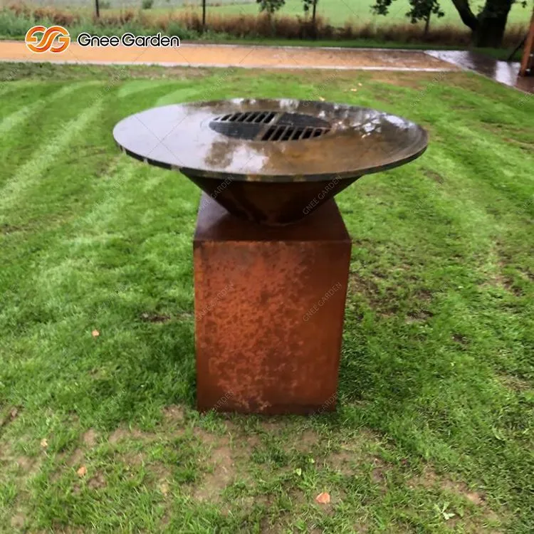 Corten Steel Metal BBQ Grills Outdoor Wood Burning Pit