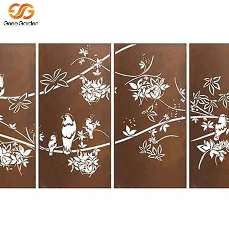 Outdoor Laser Print Corten Steel Screen