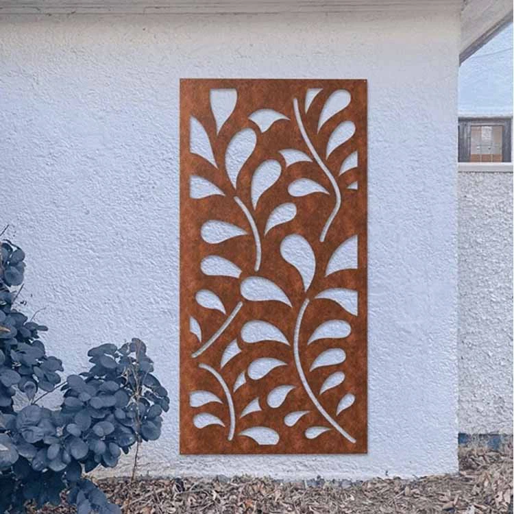Laser Cut Drift Design Corten Steel Privacy Screens Fence Panels For Garden