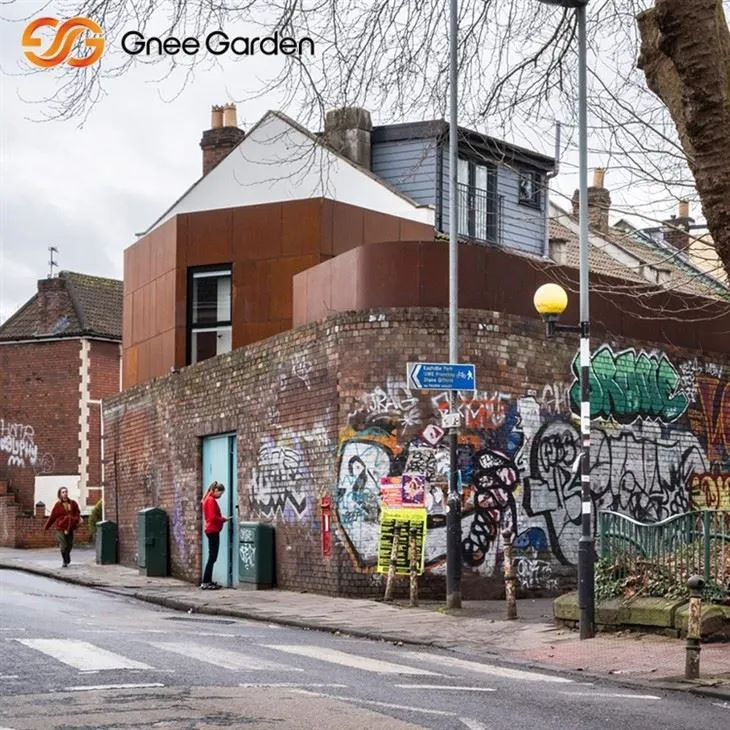 Kovinske plošče obloge korten učinek rje učinek