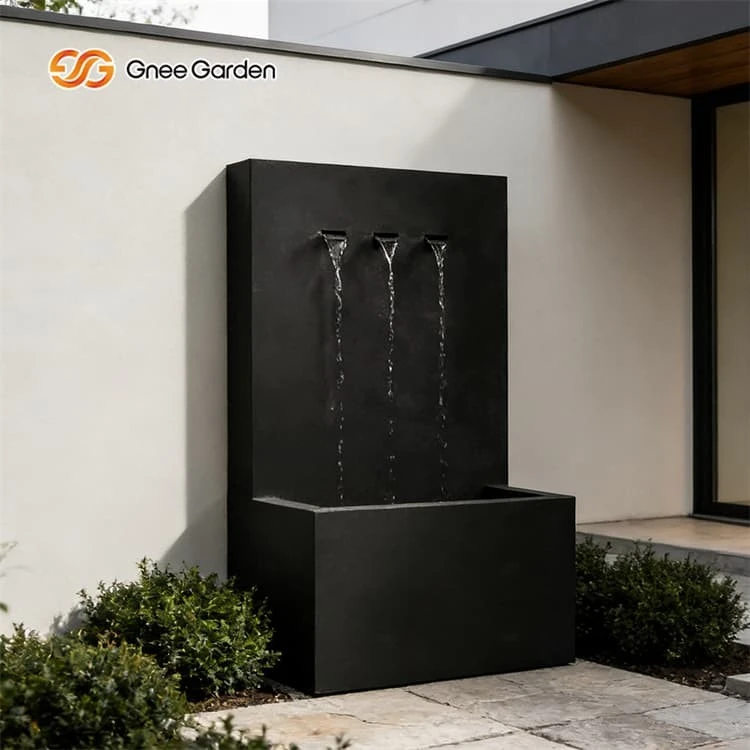 Metal Wall Water Feature for Outdoor Spaces