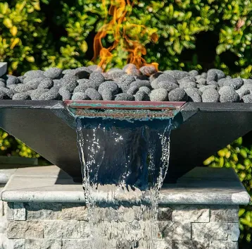 Bazen Fire Bowl Waterfall Plavalni bazen Fire Pit Slap