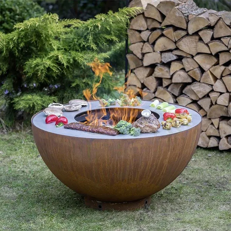 Rusty Corten Steel BBQ Grill